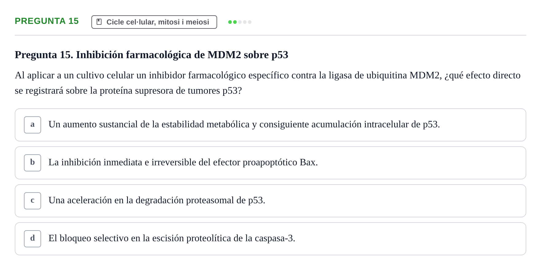 Enunciado: Pregunta 15