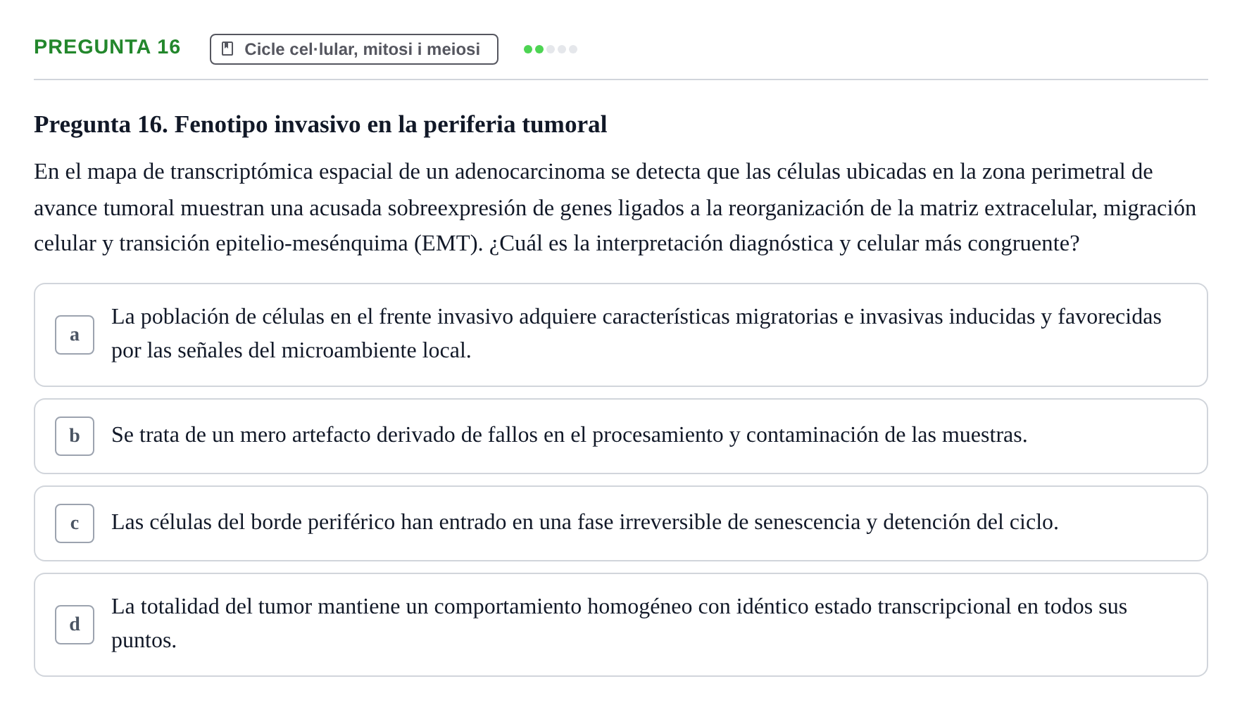 Enunciado: Pregunta 16