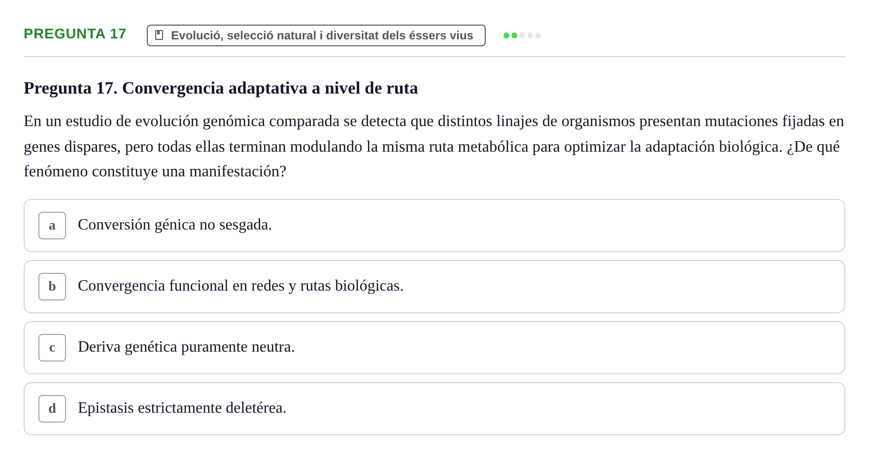 Enunciado: Pregunta 17