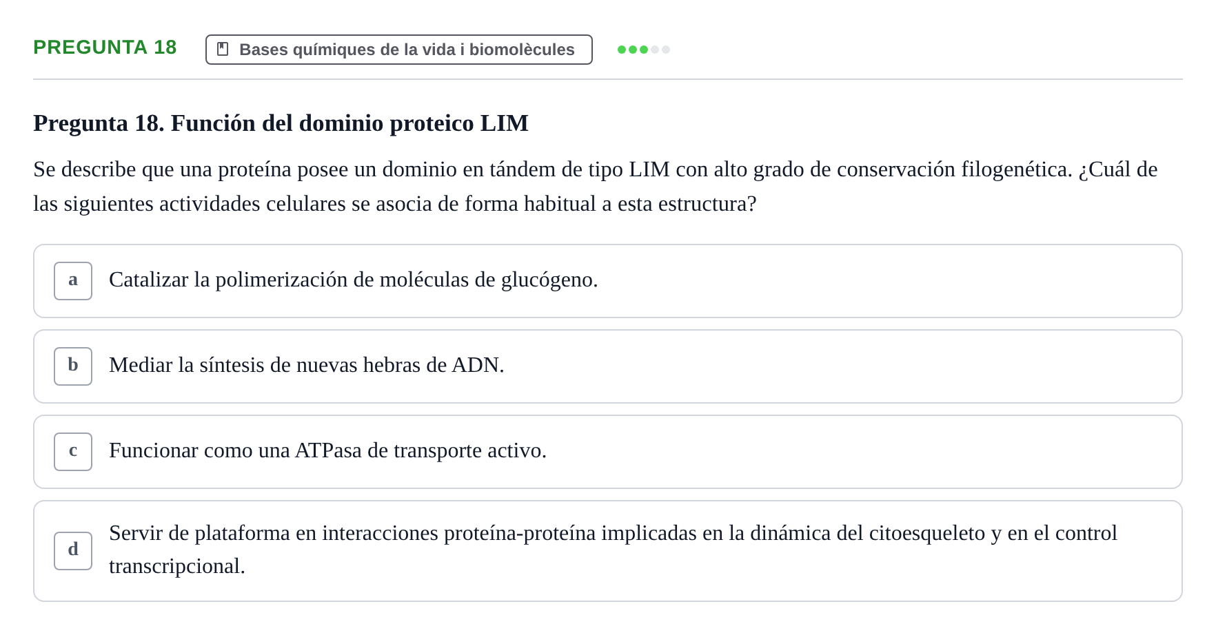 Enunciado: Pregunta 18