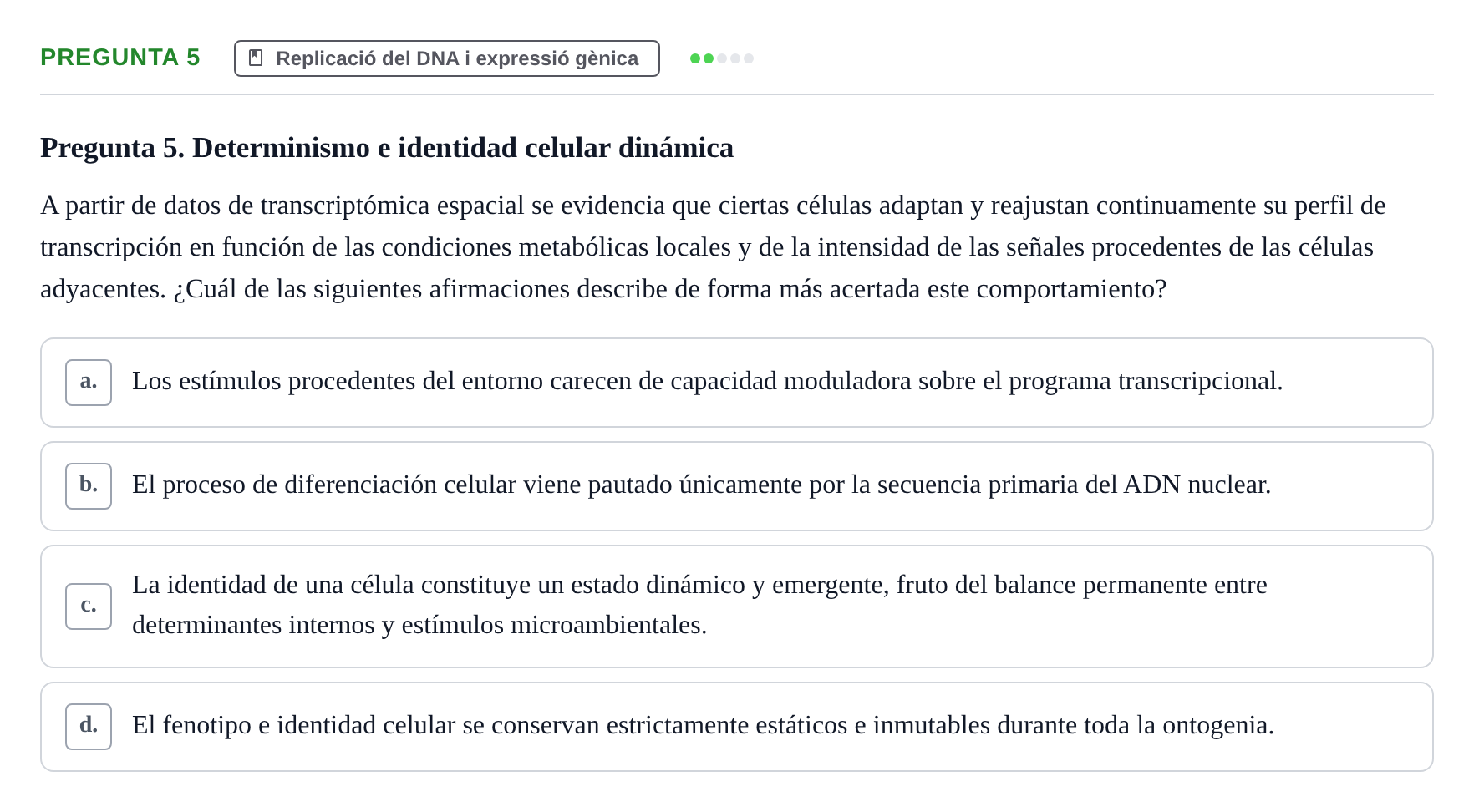 Enunciado: Pregunta 5