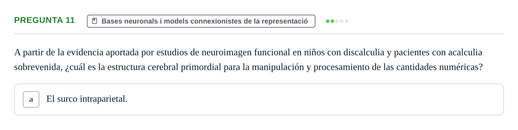 Enunciado: Pregunta 11 · Memoria I Representació UB 2009