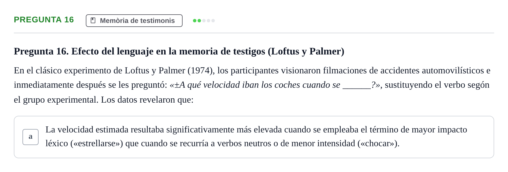 Enunciado: Pregunta 16 · Memoria I Representació UB 2009