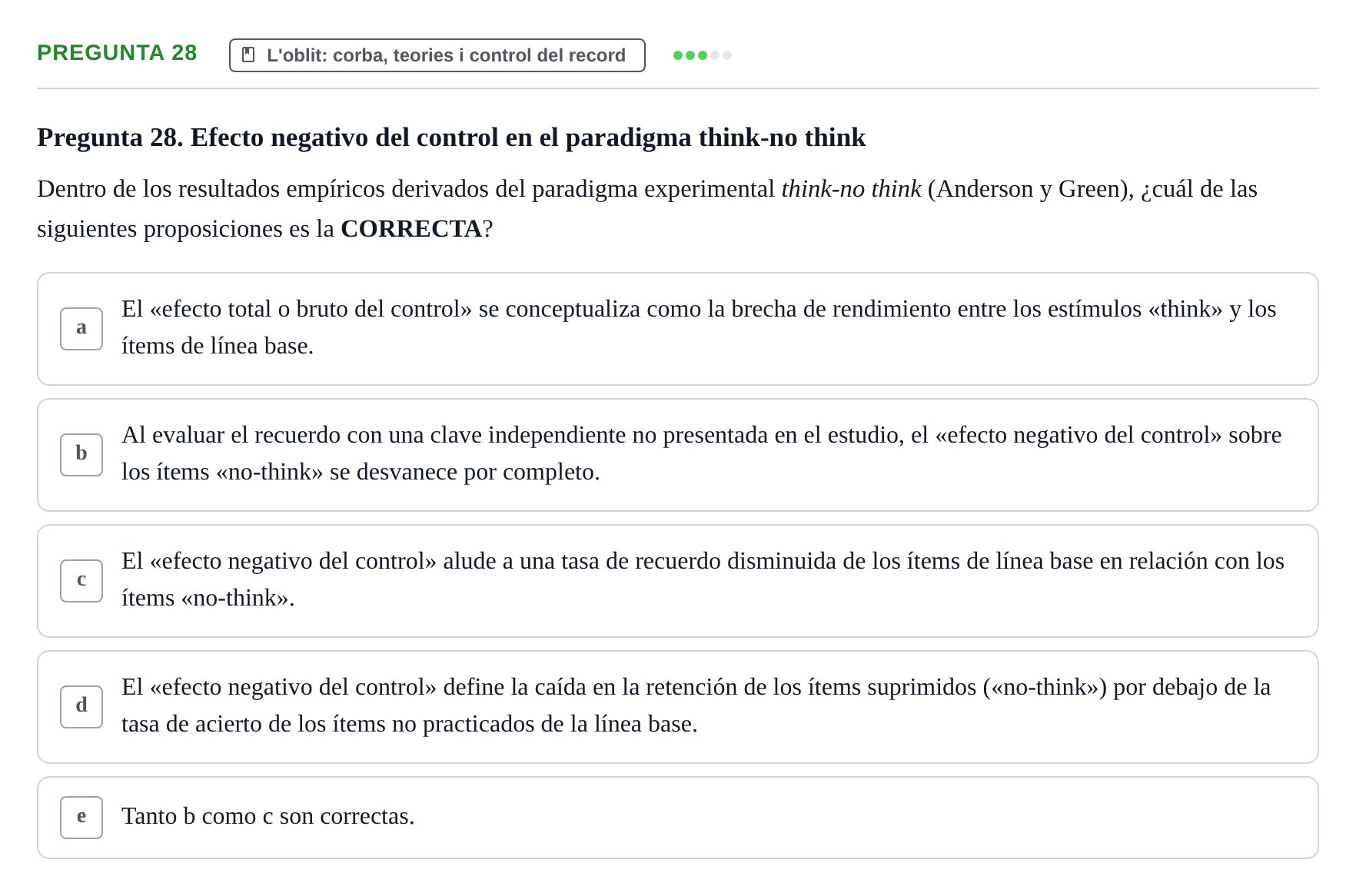 Enunciado: Pregunta 28 · Memoria I Representació UB 2009