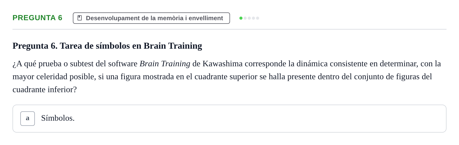 Enunciado: Pregunta 6 · Memoria I Representació UB 2009