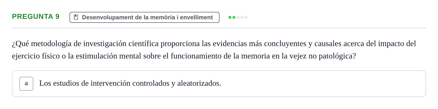 Enunciado: Pregunta 9 · Memoria I Representació UB 2009