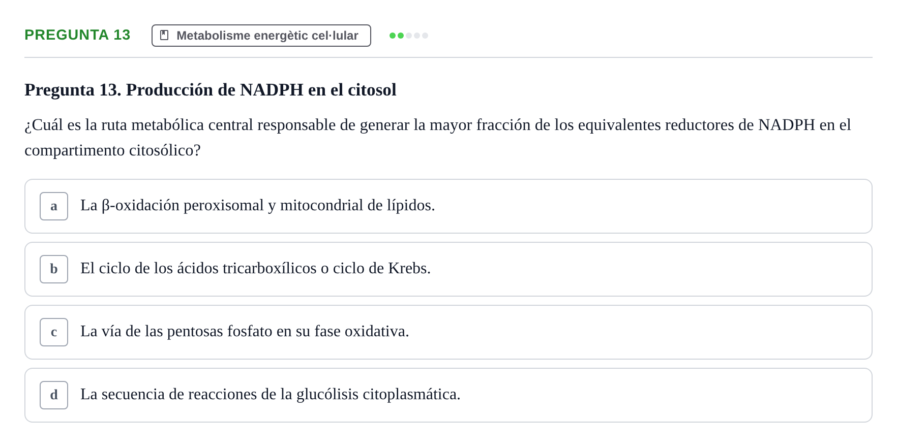 Enunciado: Pregunta 13
