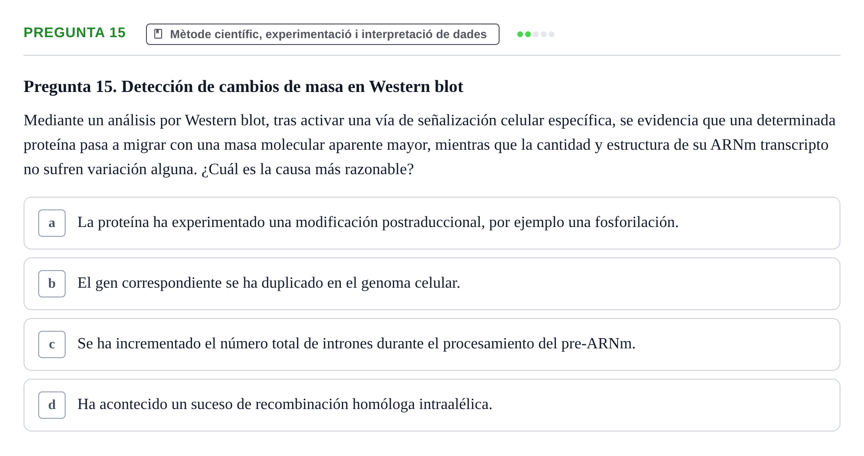 Enunciado: Pregunta 15