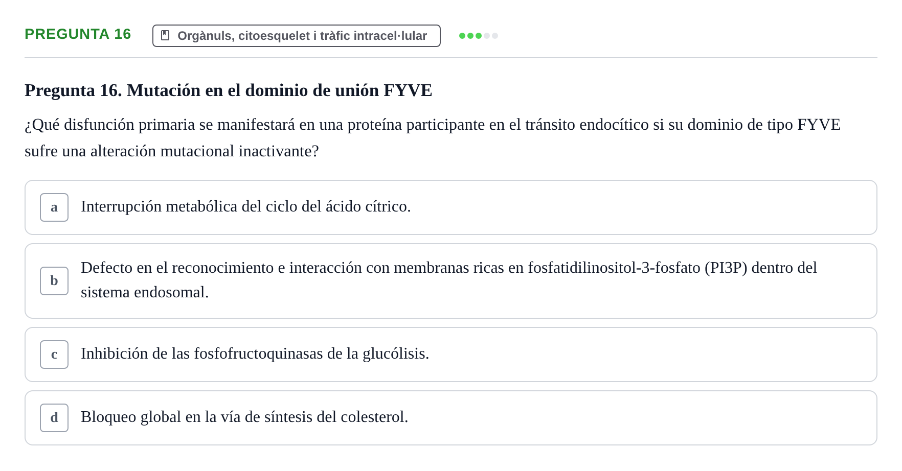 Enunciado: Pregunta 16