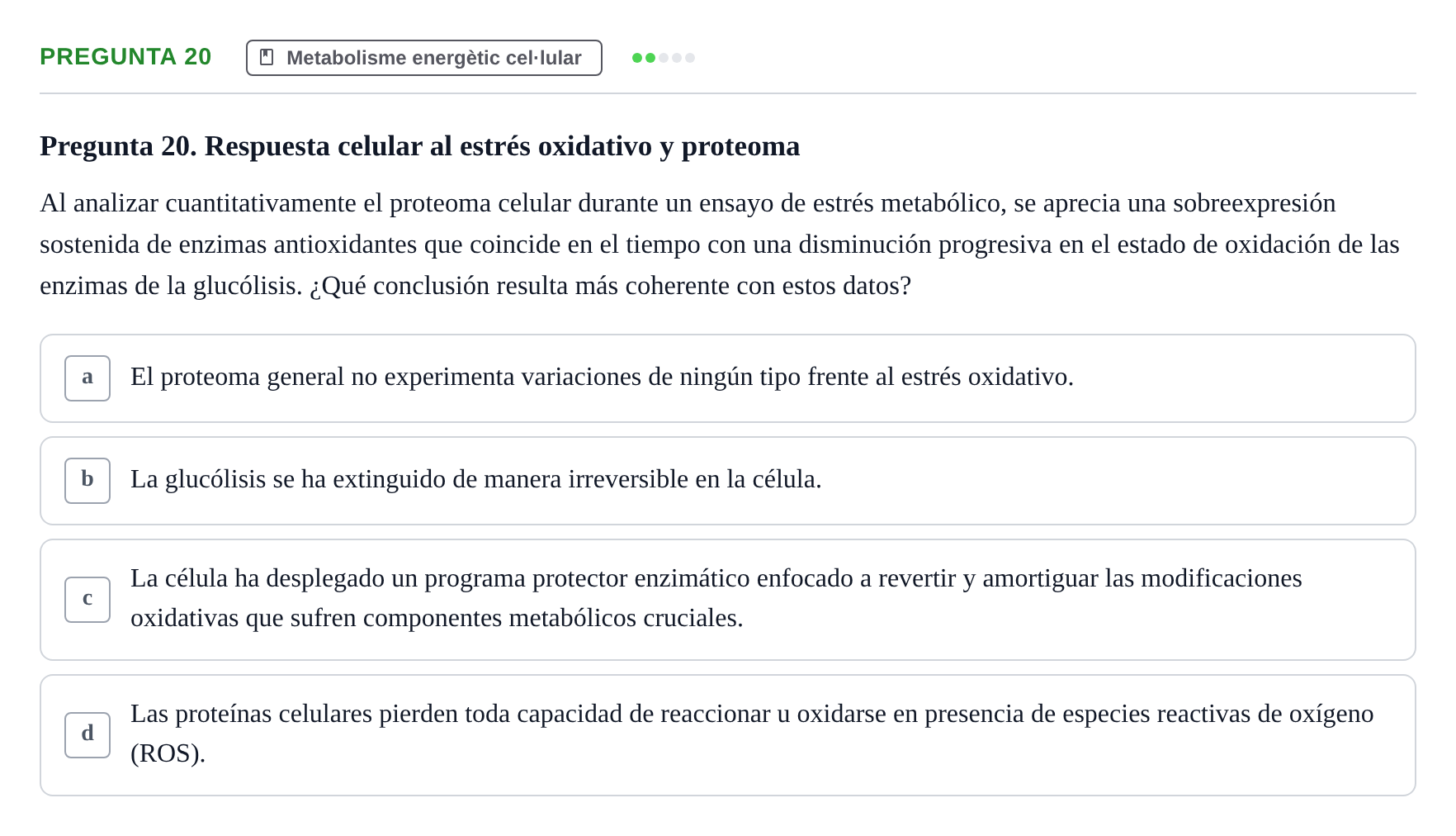 Enunciado: Pregunta 20