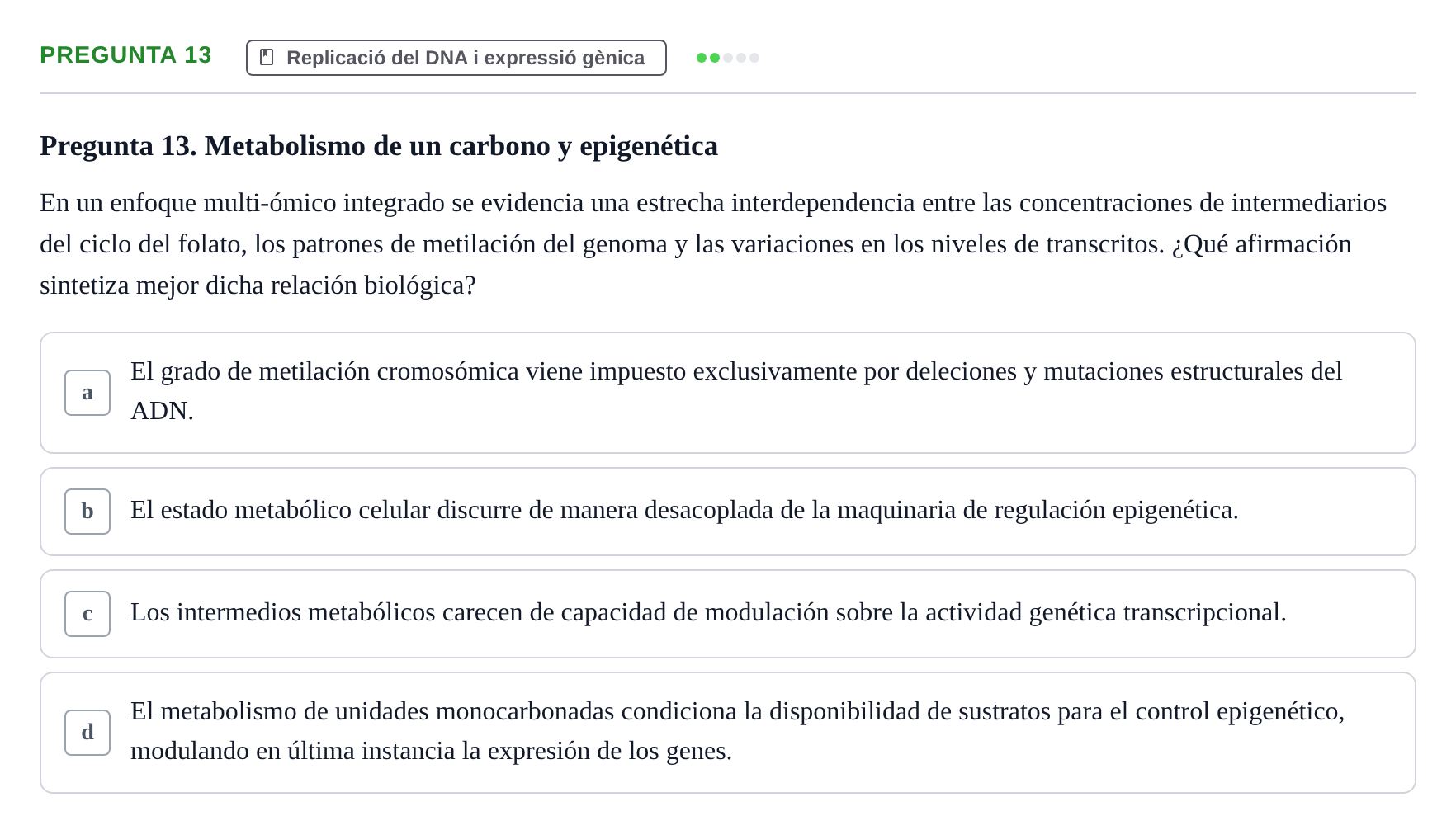 Enunciado: Pregunta 13