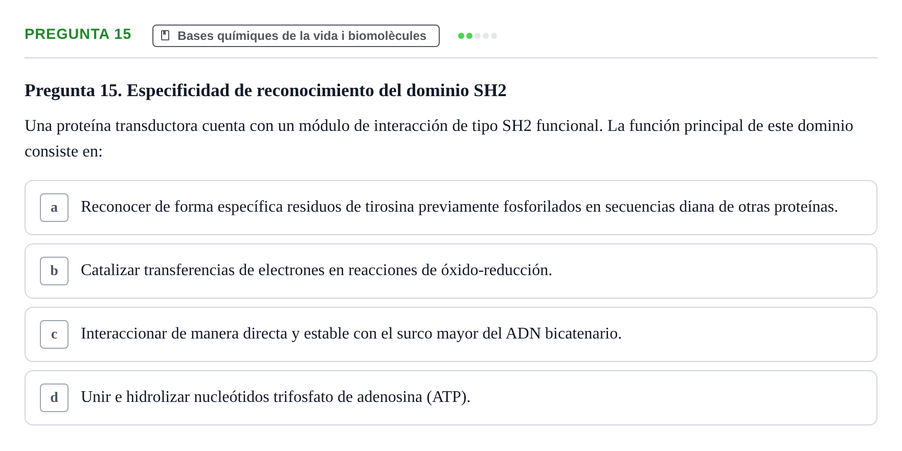 Enunciado: Pregunta 15