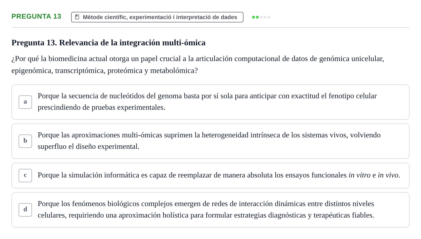 Enunciado: Pregunta 13