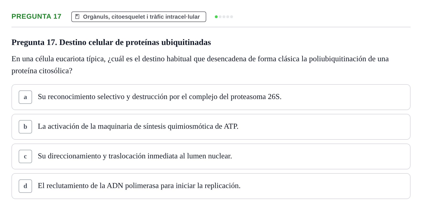 Enunciado: Pregunta 17