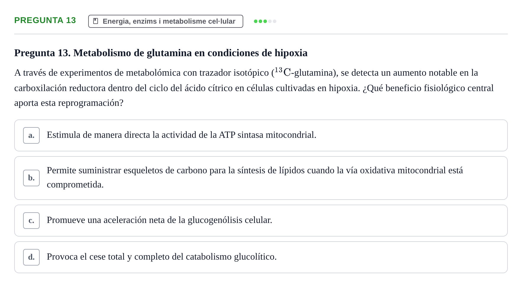 Enunciado: Pregunta 13