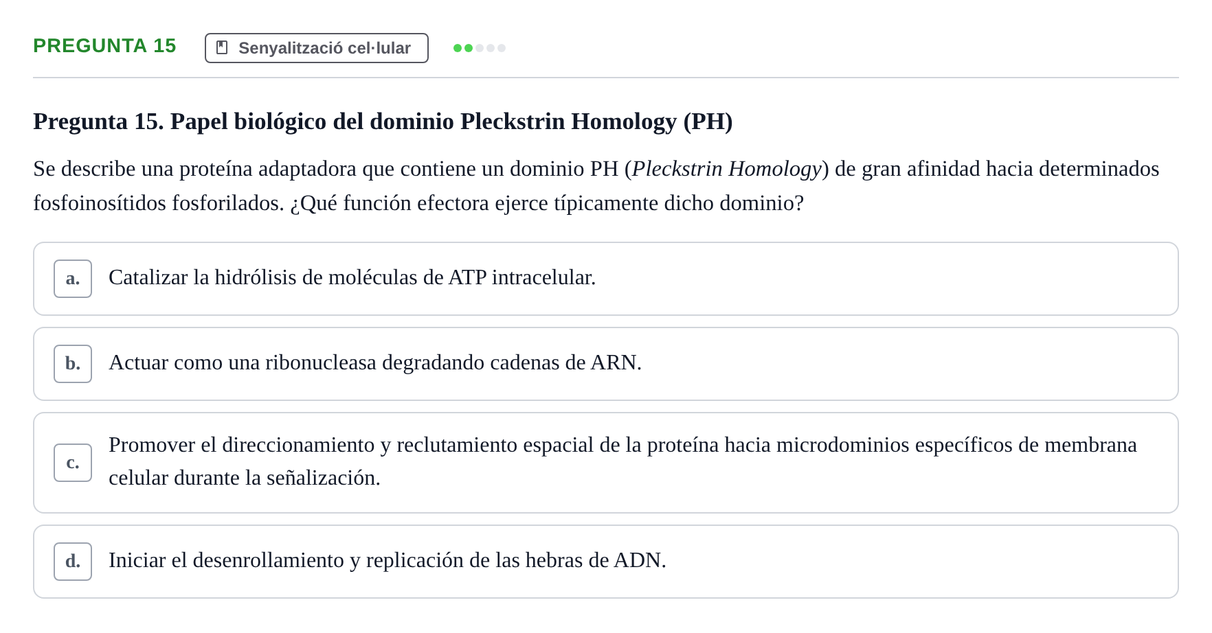 Enunciado: Pregunta 15