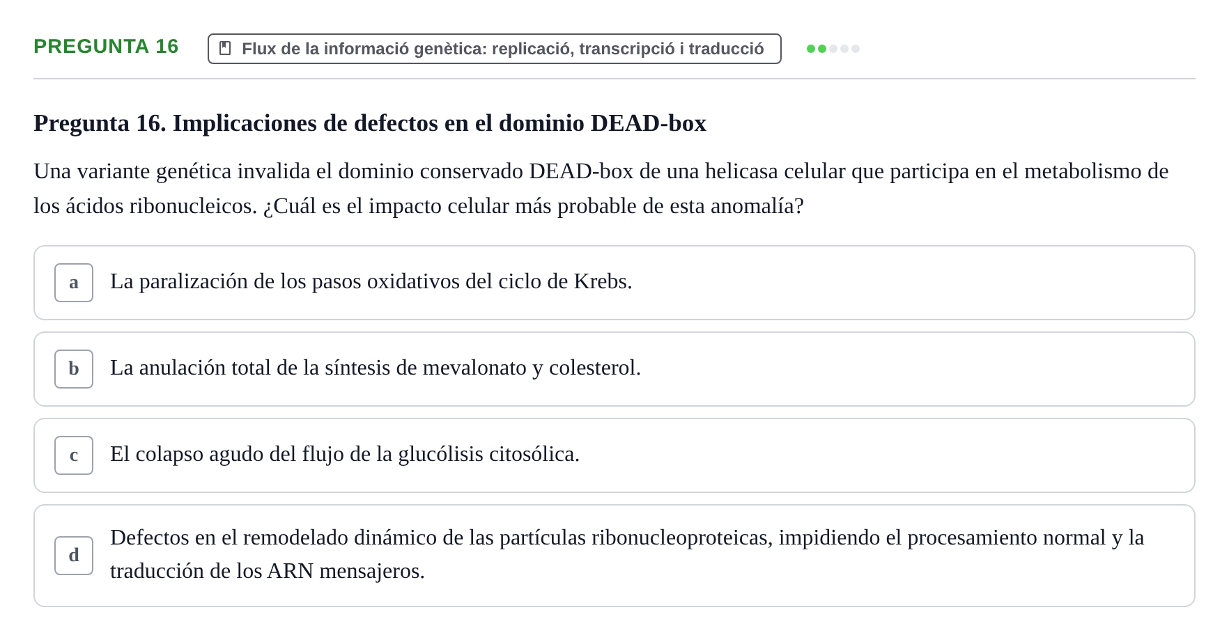 Enunciado: Pregunta 16