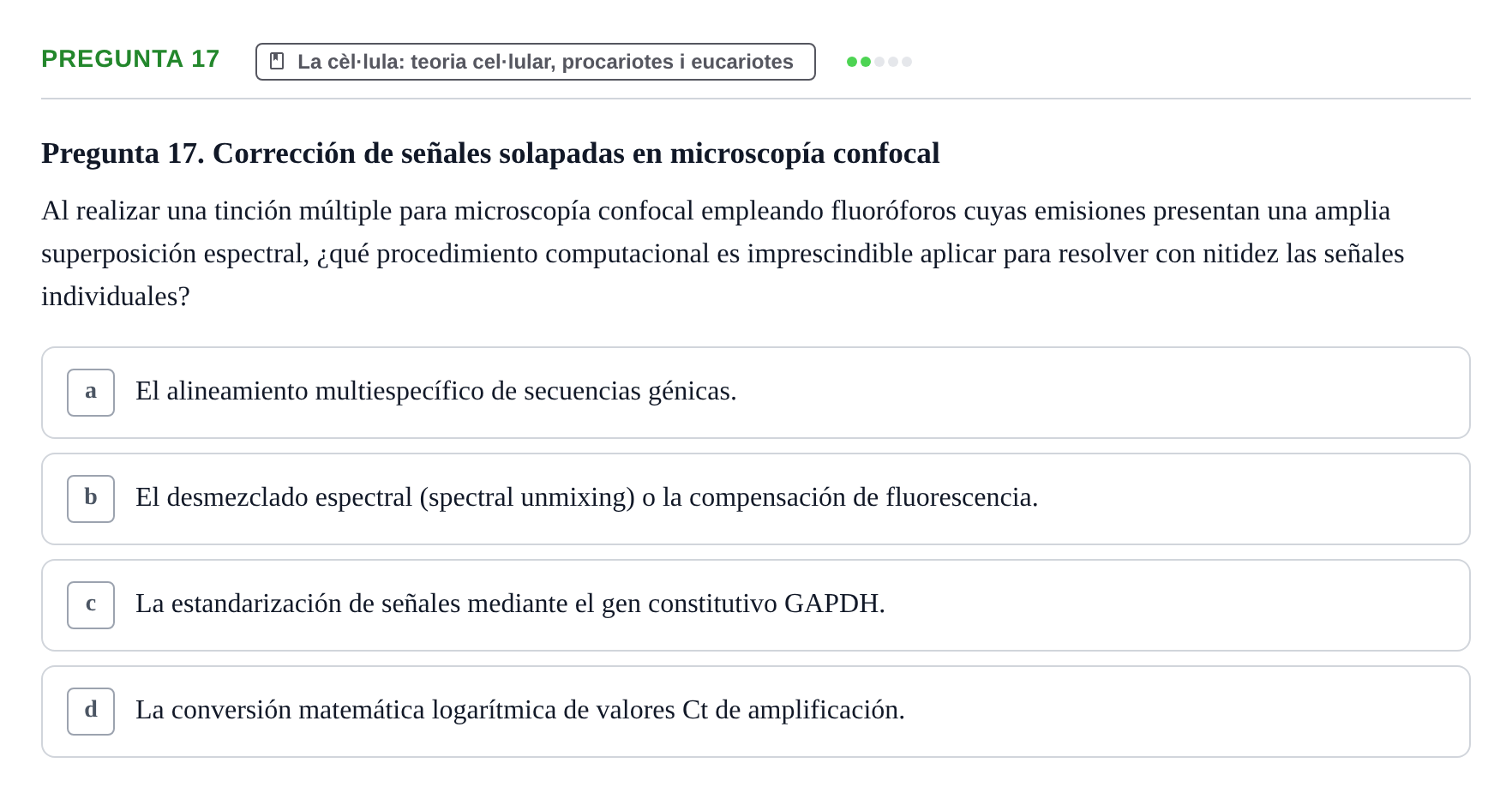 Enunciado: Pregunta 17