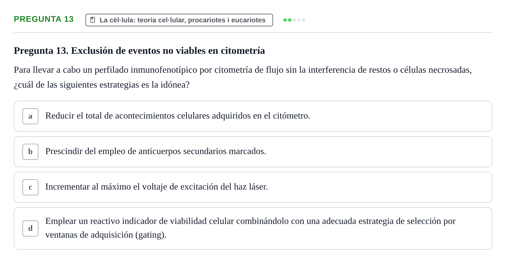 Enunciado: Pregunta 13