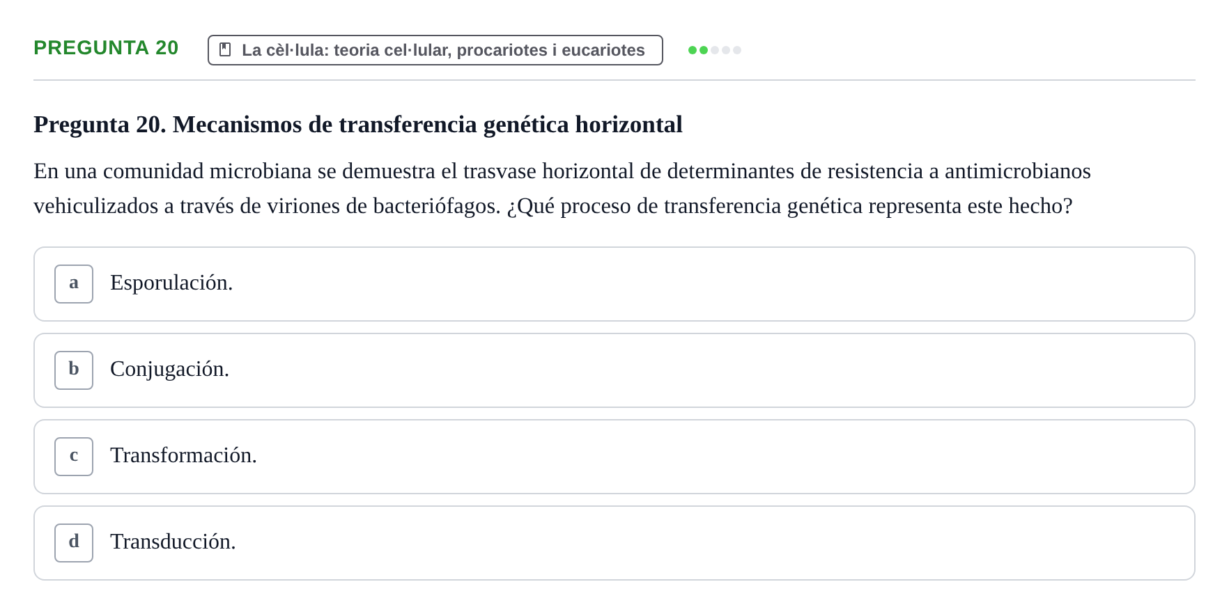 Enunciado: Pregunta 20