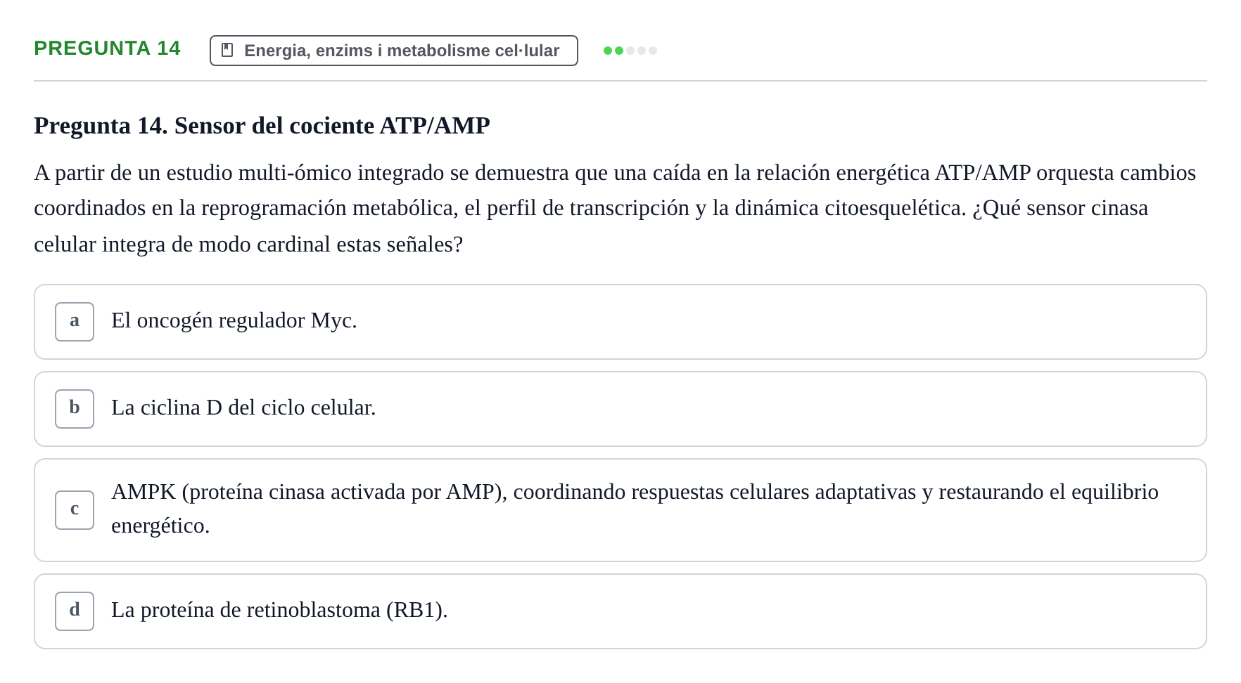 Enunciado: Pregunta 14