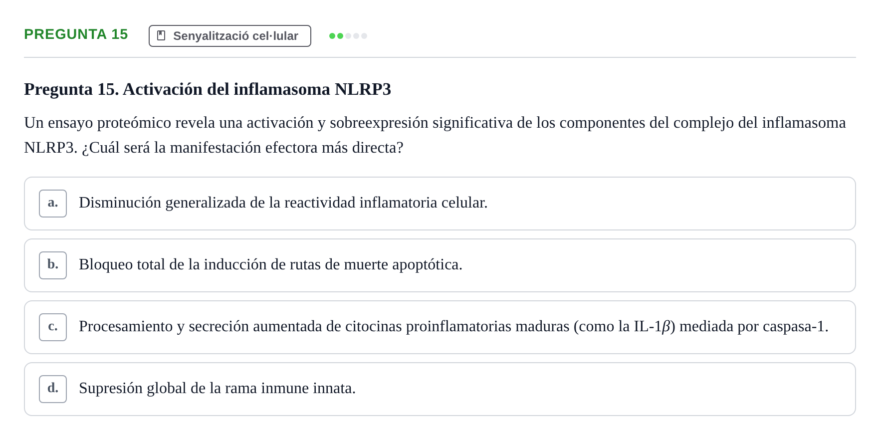 Enunciado: Pregunta 15