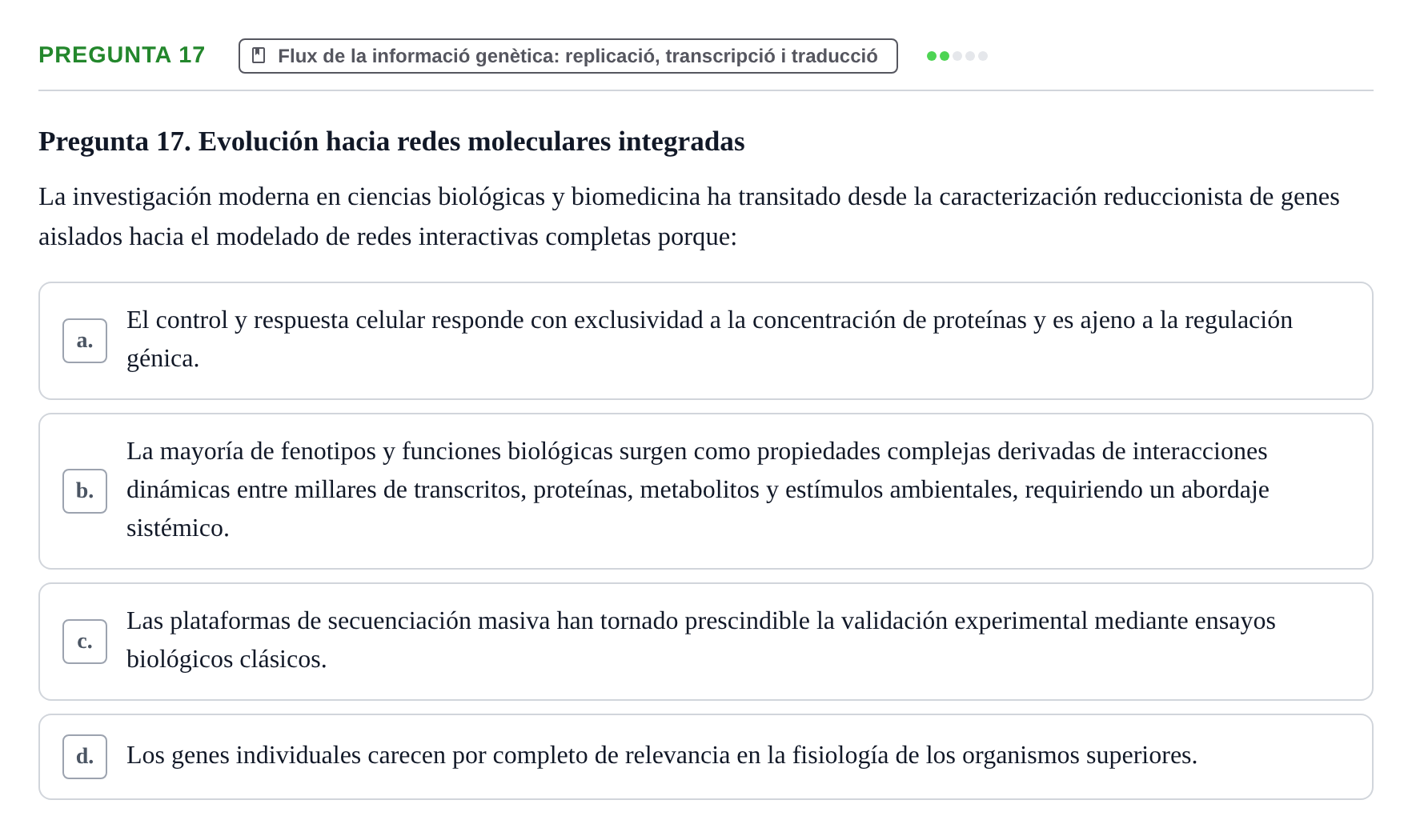Enunciado: Pregunta 17