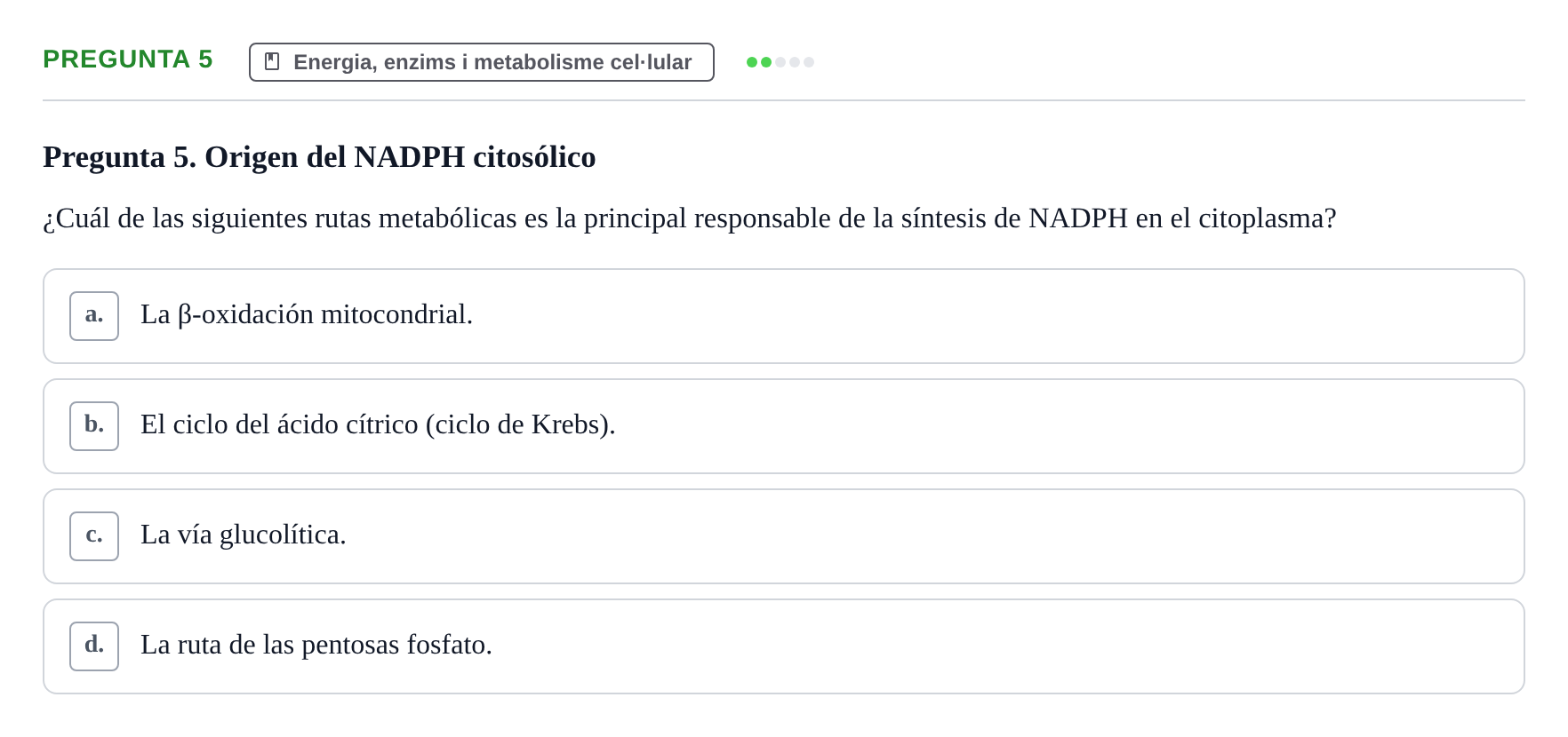 Enunciado: Pregunta 5