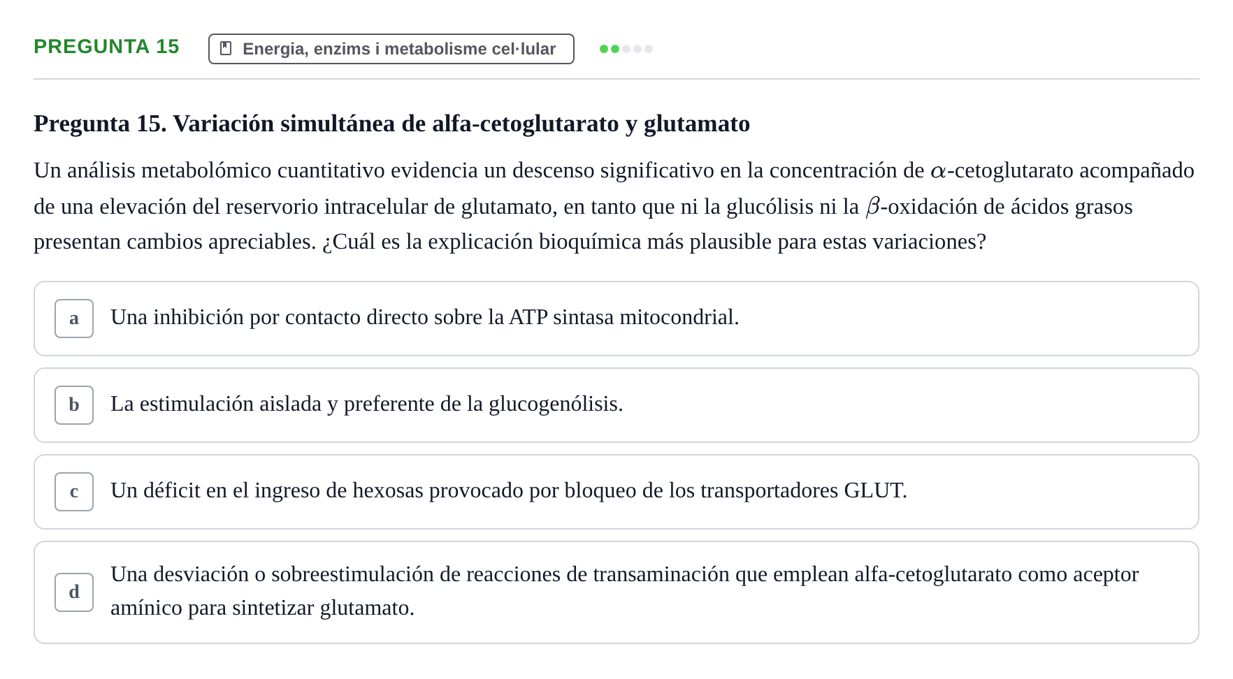 Enunciado: Pregunta 15