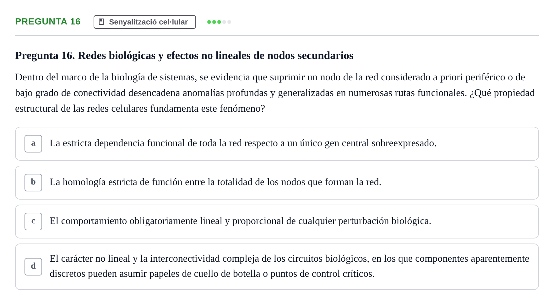 Enunciado: Pregunta 16