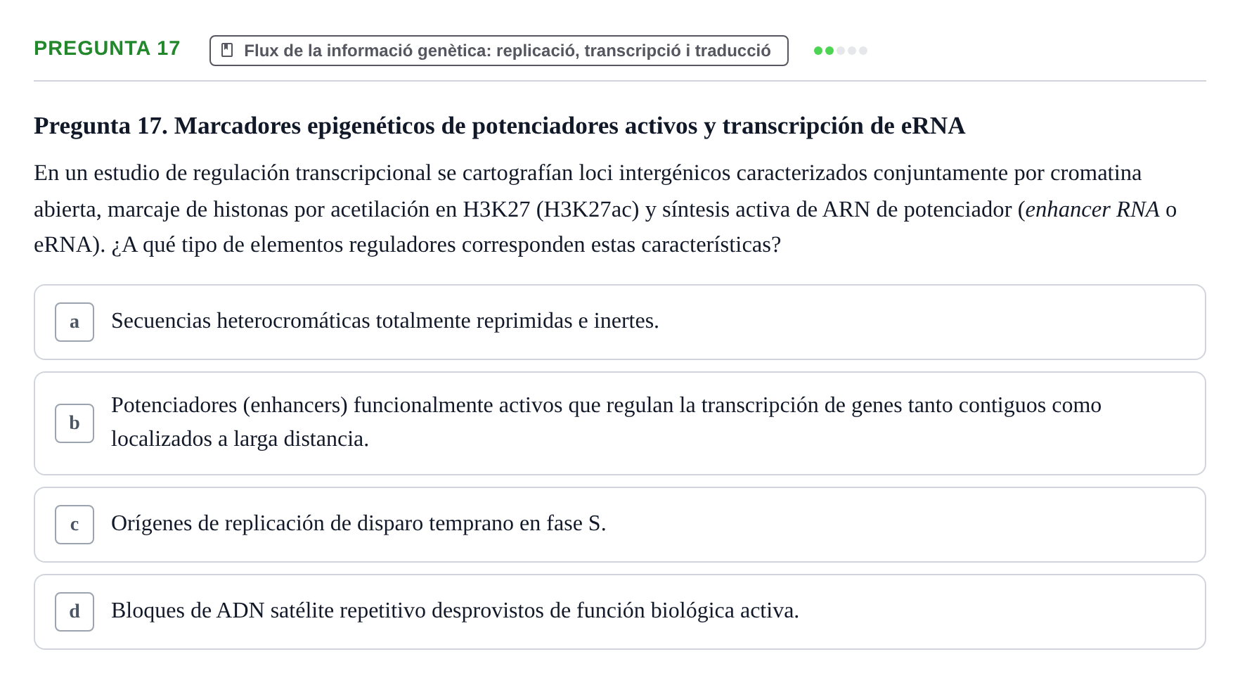 Enunciado: Pregunta 17