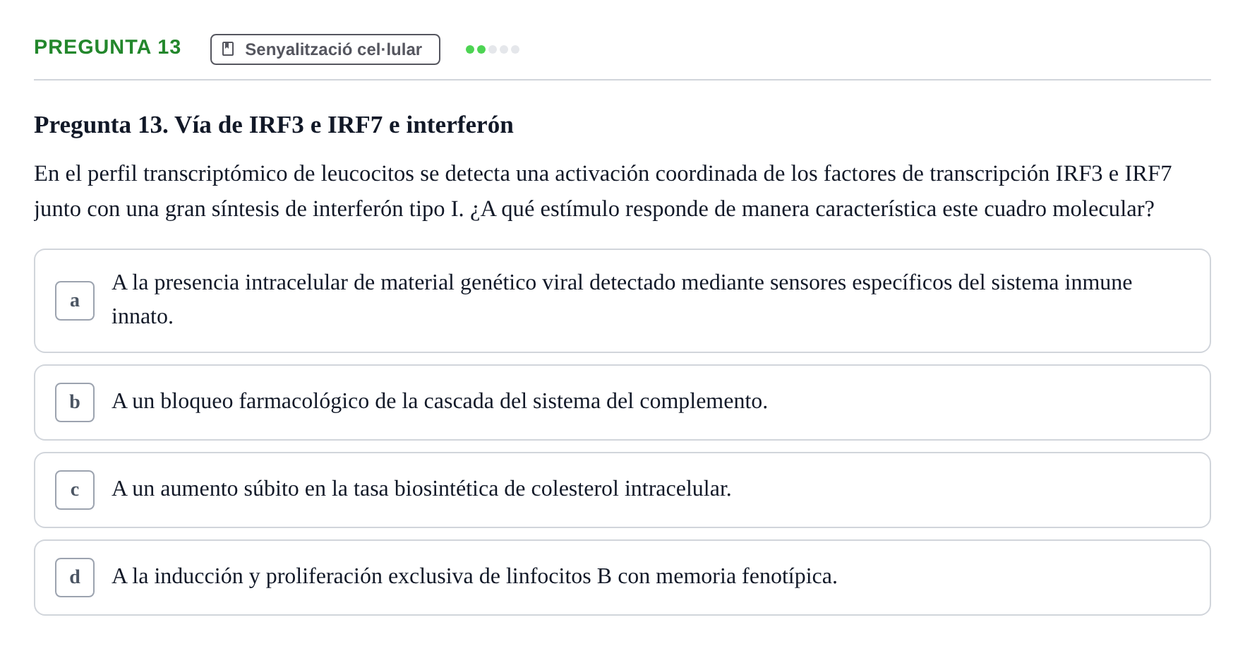 Enunciado: Pregunta 13