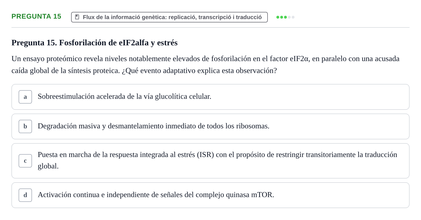 Enunciado: Pregunta 15