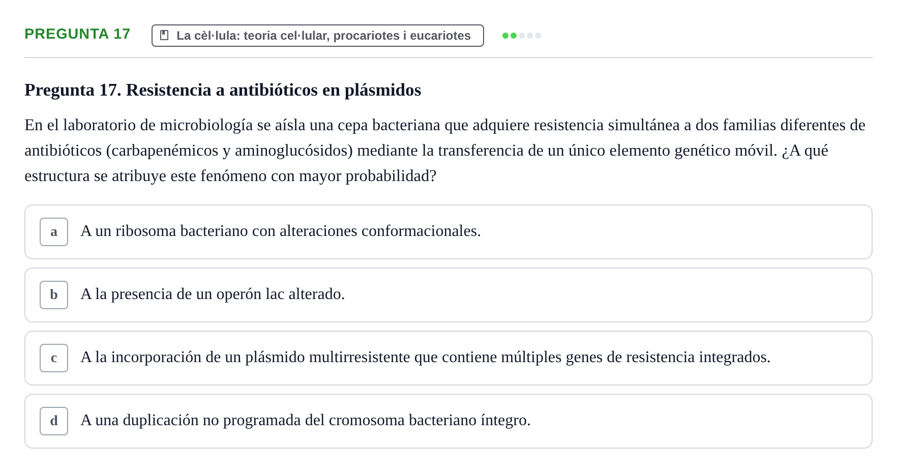 Enunciado: Pregunta 17