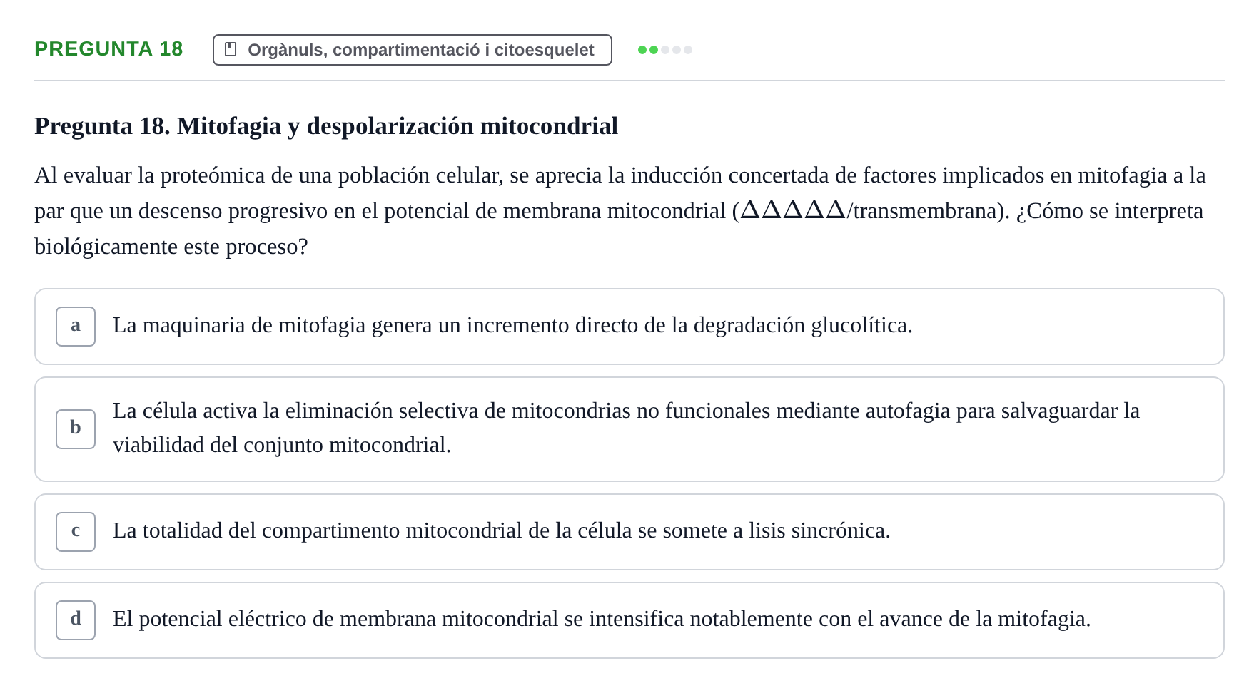 Enunciado: Pregunta 18
