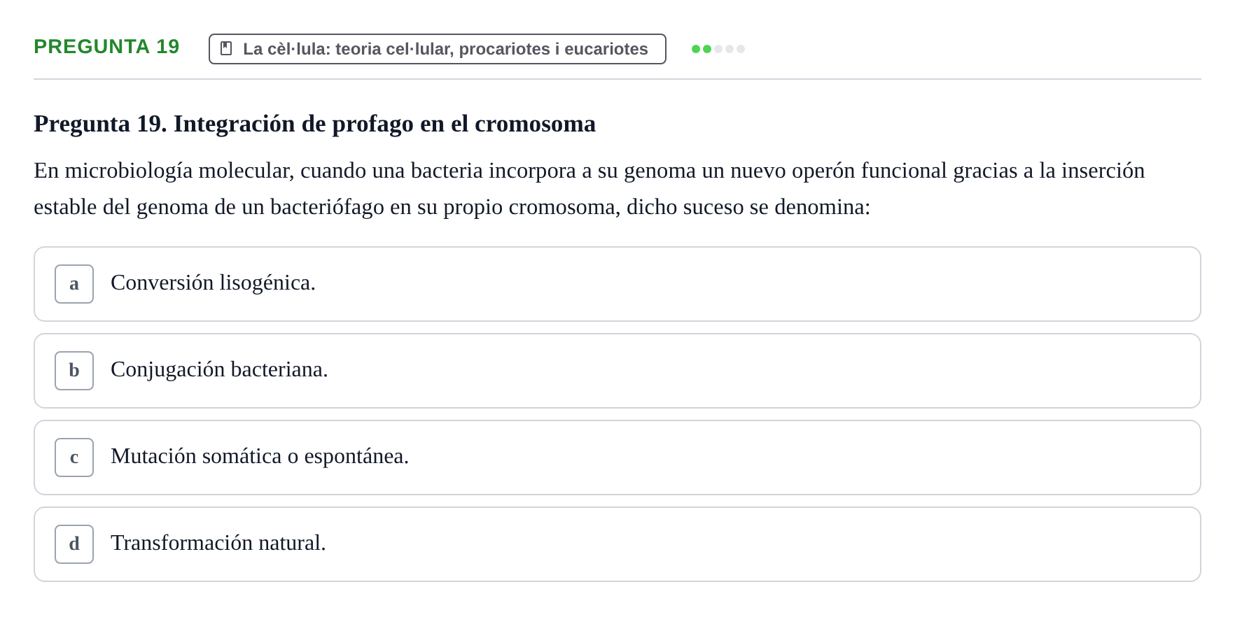 Enunciado: Pregunta 19