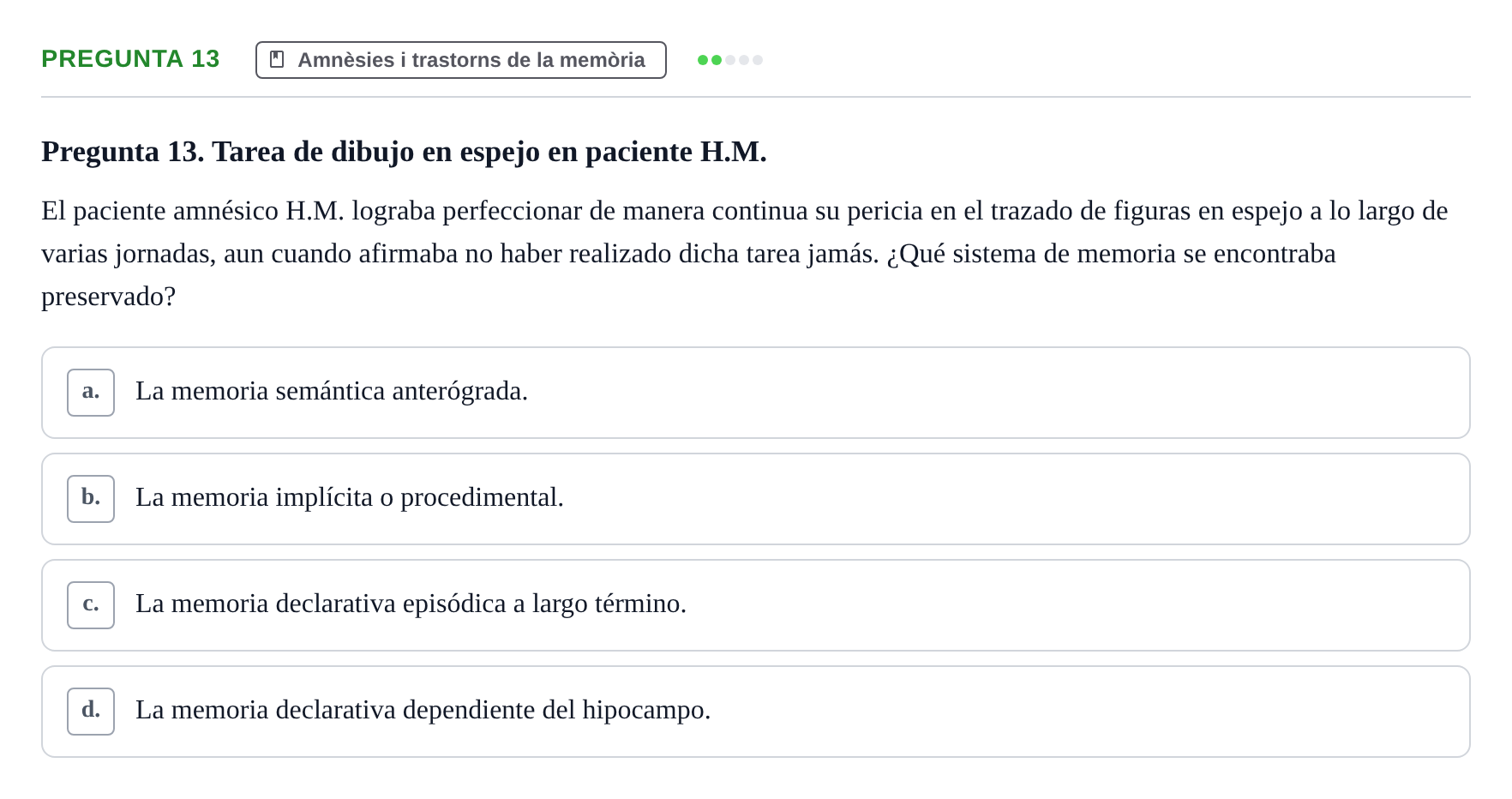 Enunciado: Pregunta 13 · Memoria I Representació UB 2008