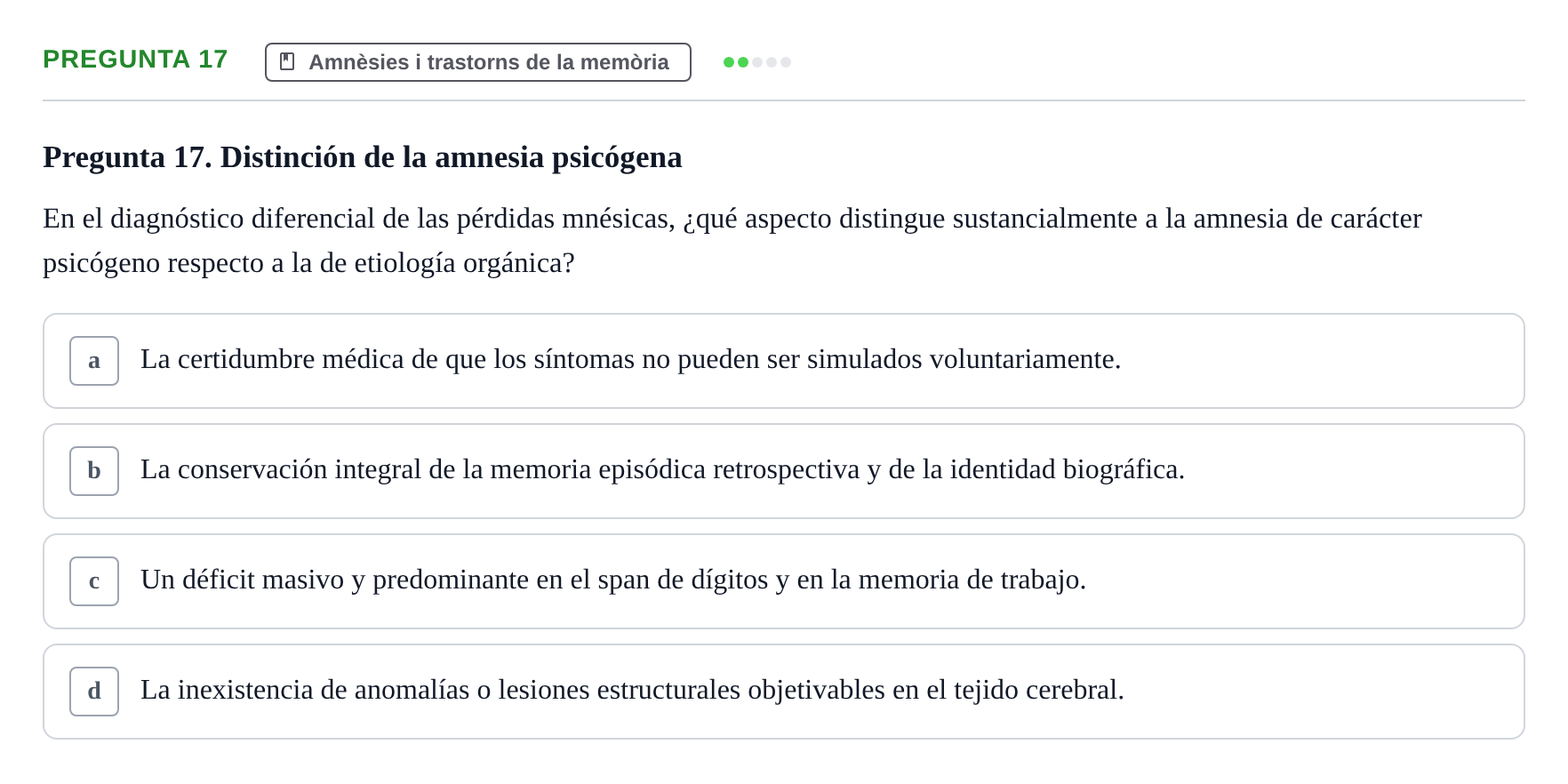 Enunciado: Pregunta 17 · Memoria I Representació UB 2008