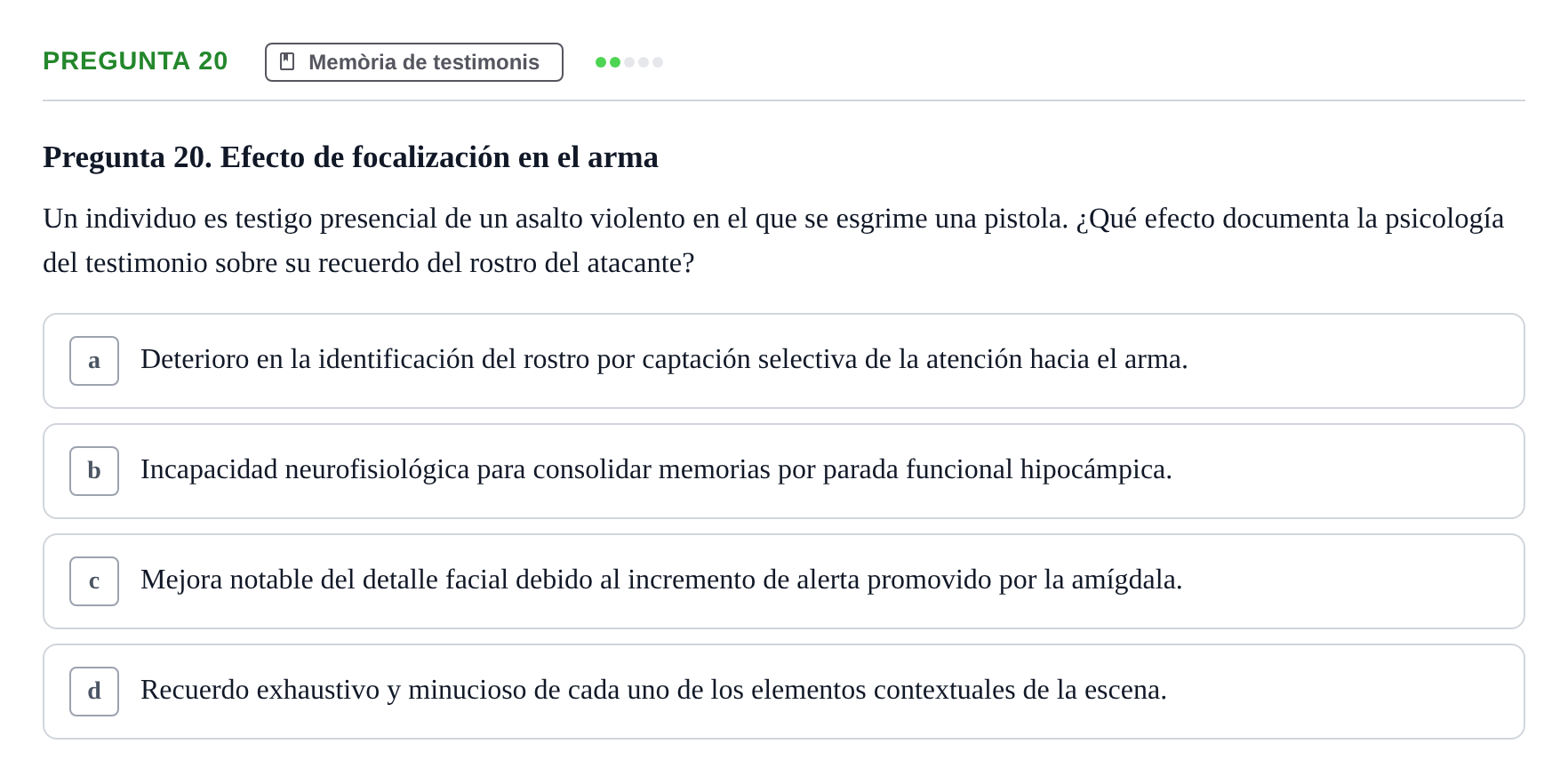 Enunciado: Pregunta 20 · Memoria I Representació UB 2008