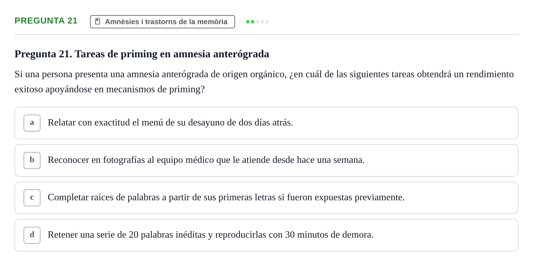 Enunciado: Pregunta 21 · Memoria I Representació UB 2008