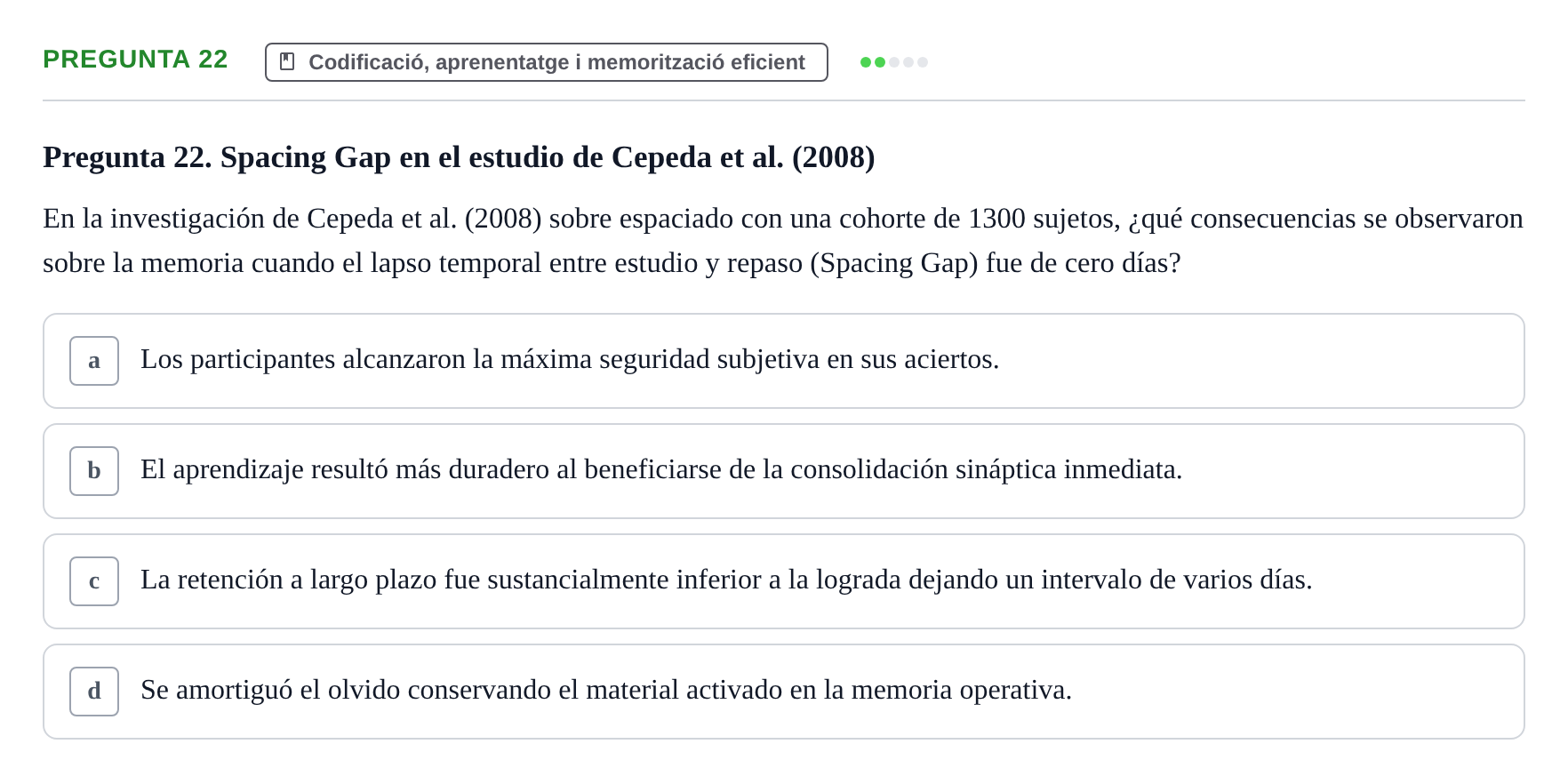 Enunciado: Pregunta 22 · Memoria I Representació UB 2008