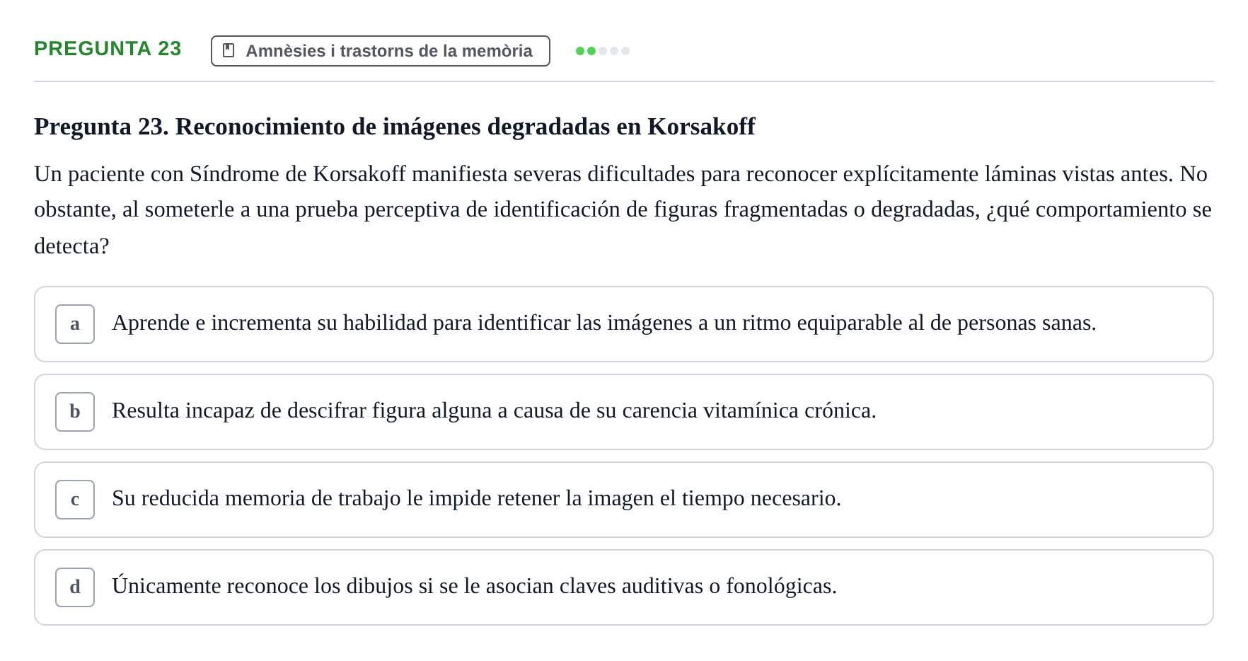 Enunciado: Pregunta 23 · Memoria I Representació UB 2008