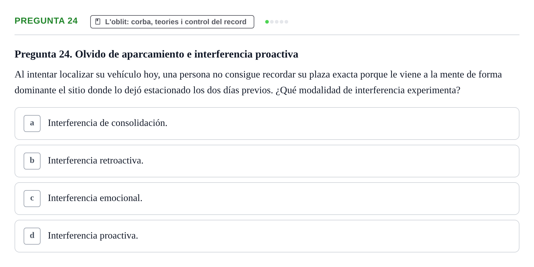 Enunciado: Pregunta 24 · Memoria I Representació UB 2008