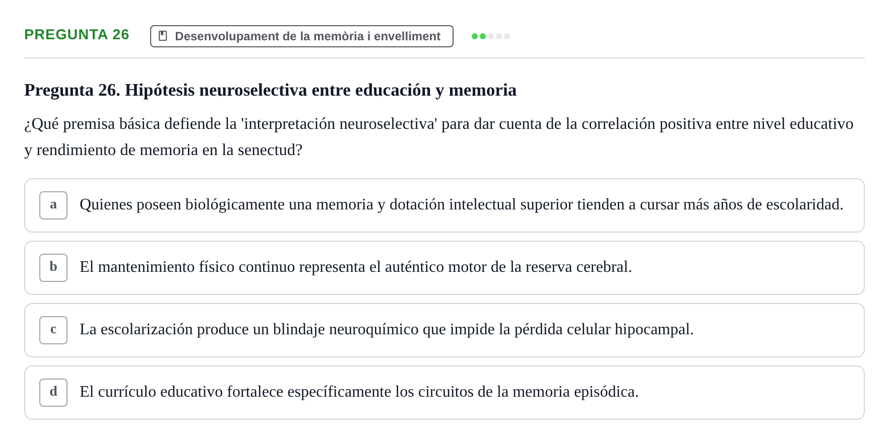 Enunciado: Pregunta 26 · Memoria I Representació UB 2008