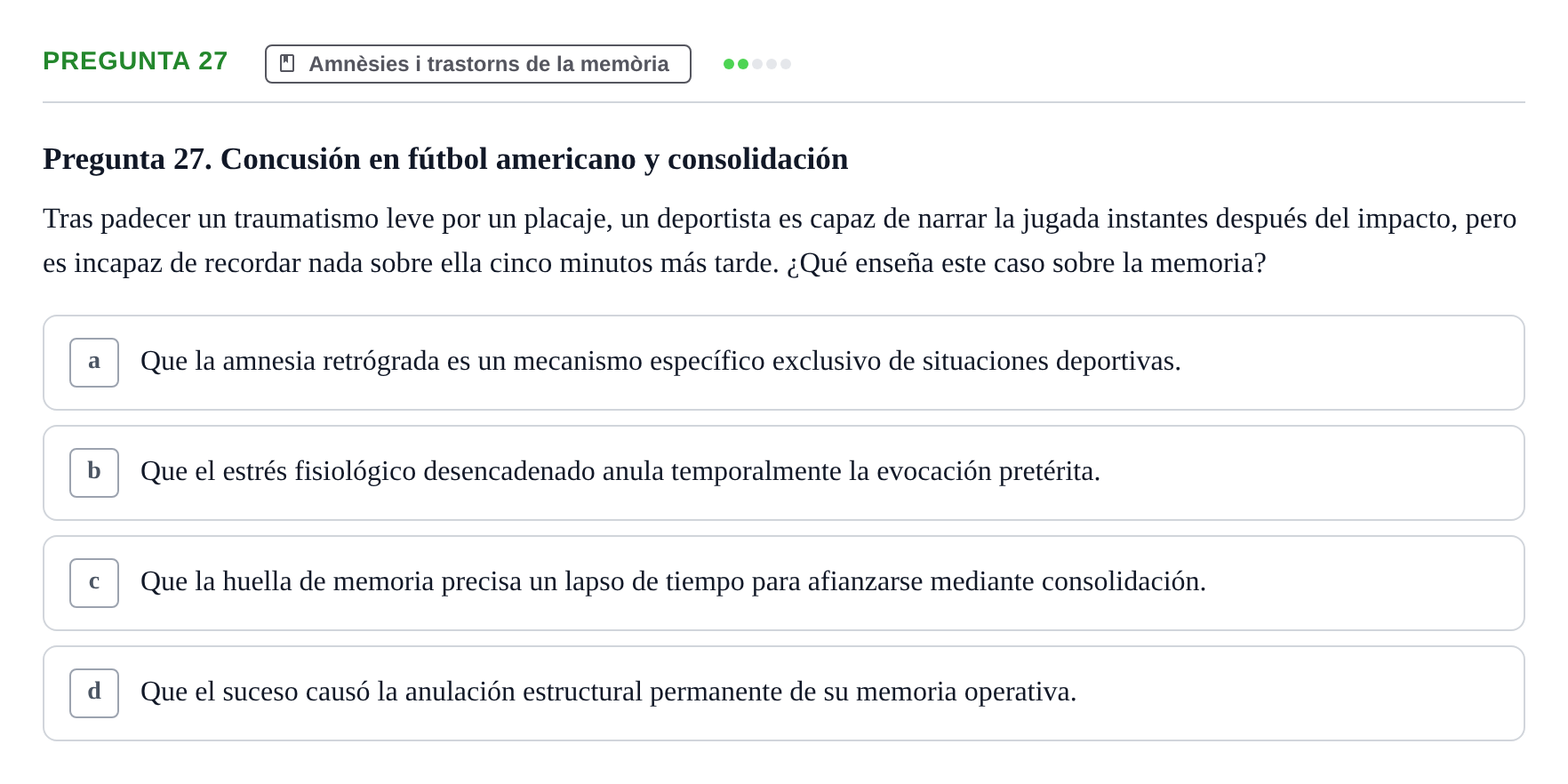 Enunciado: Pregunta 27 · Memoria I Representació UB 2008