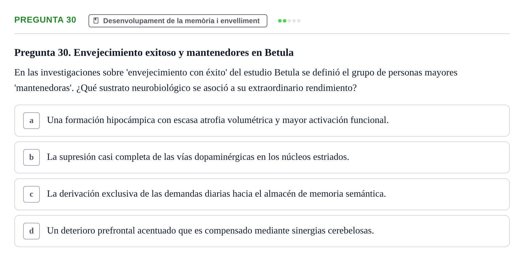 Enunciado: Pregunta 30 · Memoria I Representació UB 2008