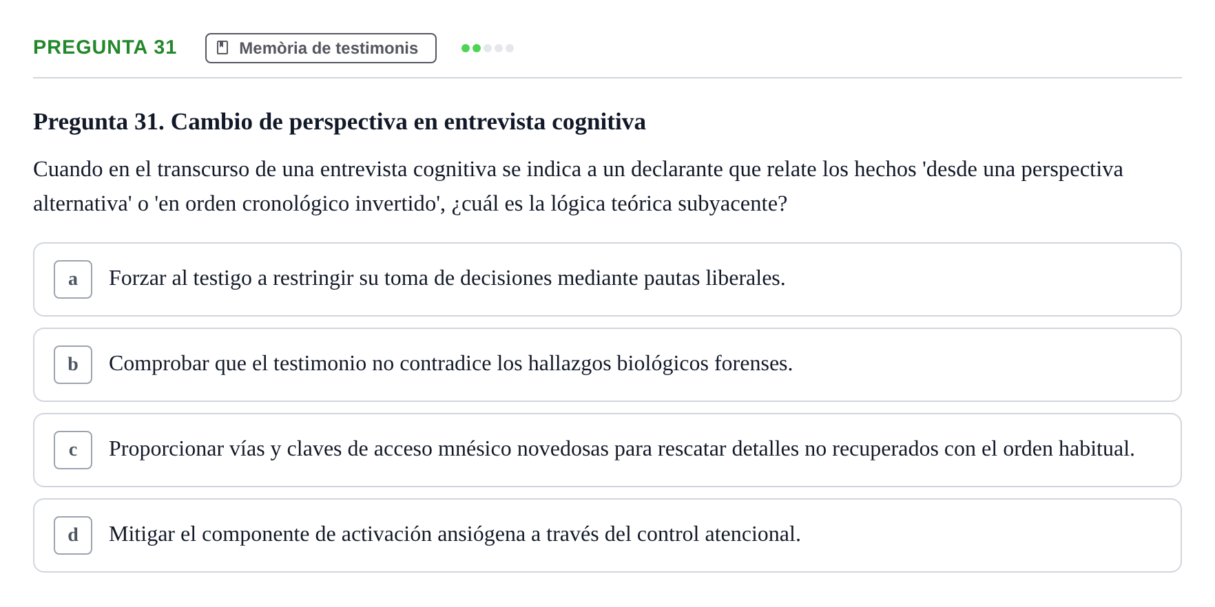 Enunciado: Pregunta 31 · Memoria I Representació UB 2008