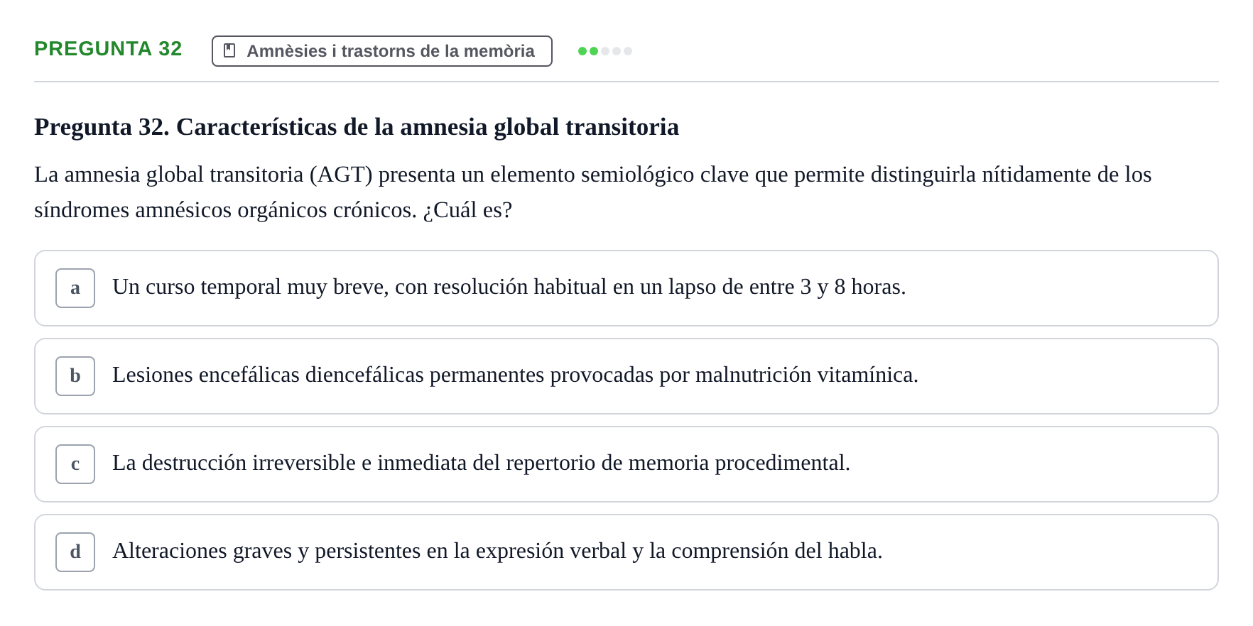 Enunciado: Pregunta 32 · Memoria I Representació UB 2008
