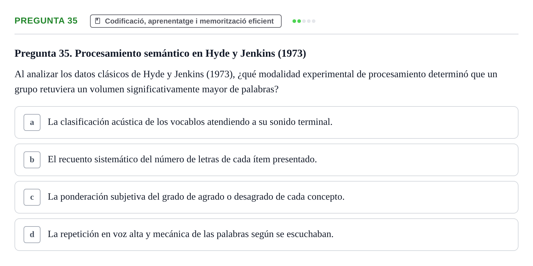 Enunciado: Pregunta 35 · Memoria I Representació UB 2008