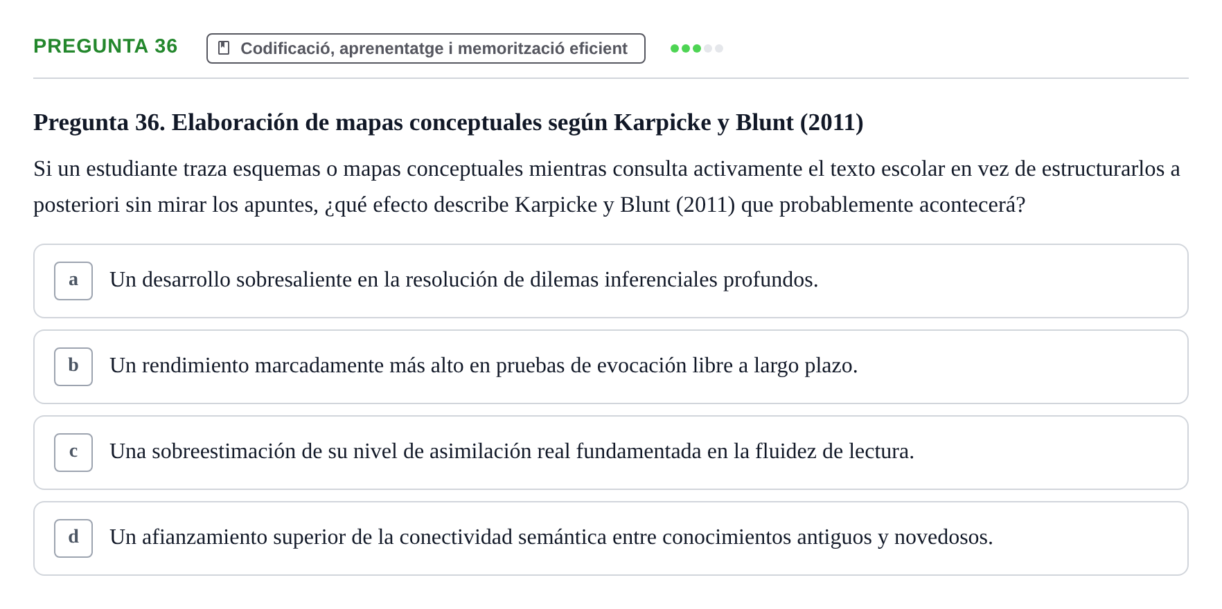 Enunciado: Pregunta 36 · Memoria I Representació UB 2008